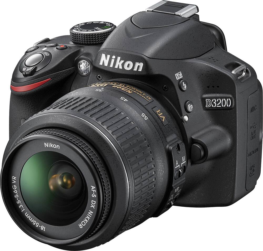 Best Buy: Nikon D3200 DSLR Camera with 18-55mm VR II and 55-200mm VR II  Lenses Black 13493