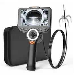 VEVOR - Articulating Borescope with 0.15" Ultra Slim Lens, 4-Way 360° Articulated Endoscope Camera with Light - Black