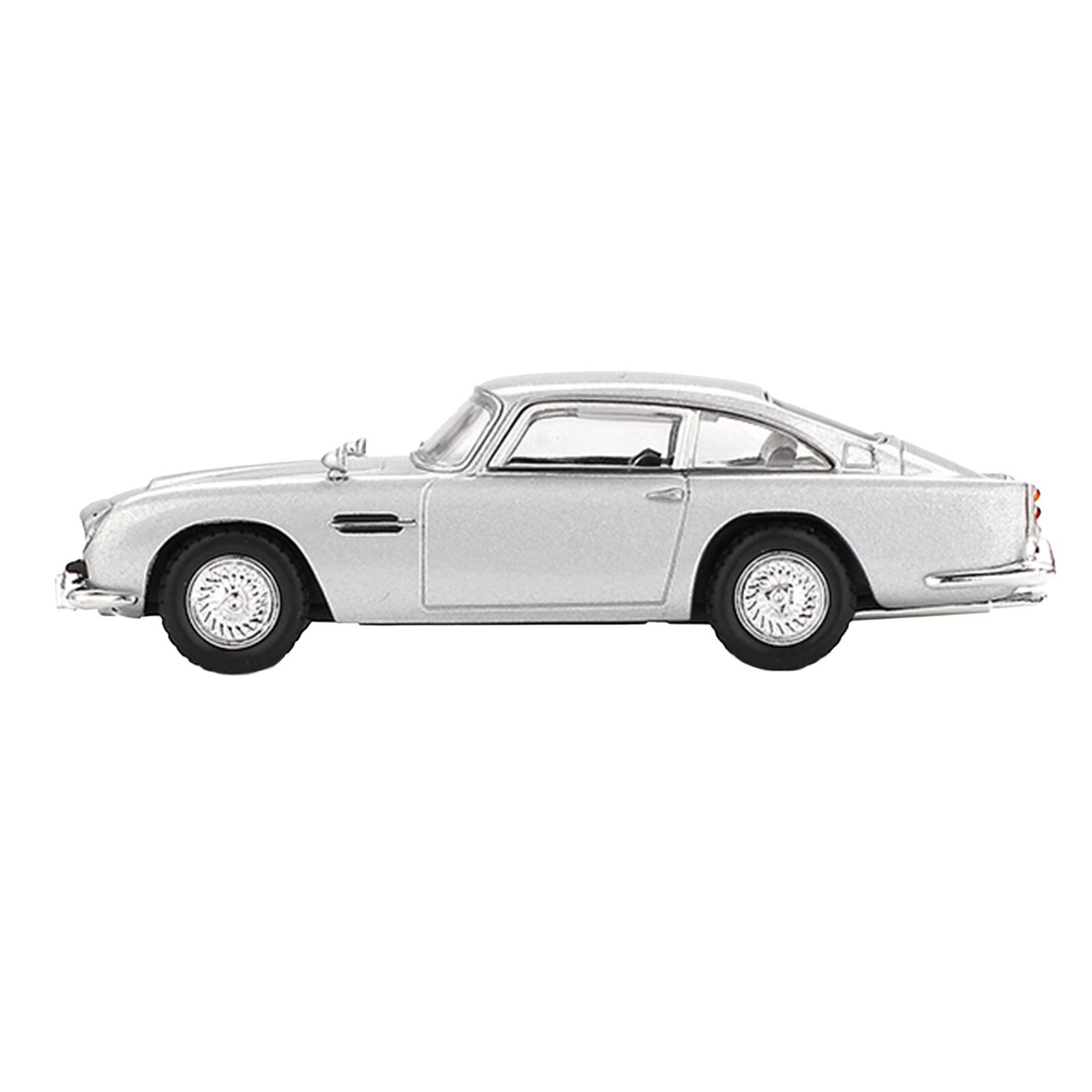 Alt View 2. True Scale Miniatures - Aston Martin DB5 RHD Birch Silver Metallic (Damaged) 007 James Bond "Skyfall" (2012) 1/64 Diecast Model Car by Mini GT.