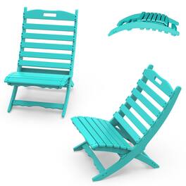 FODINGHILL - Folding Portable Xavier Wave HDPE Adirondack Chairs Set of 2 - Aqua