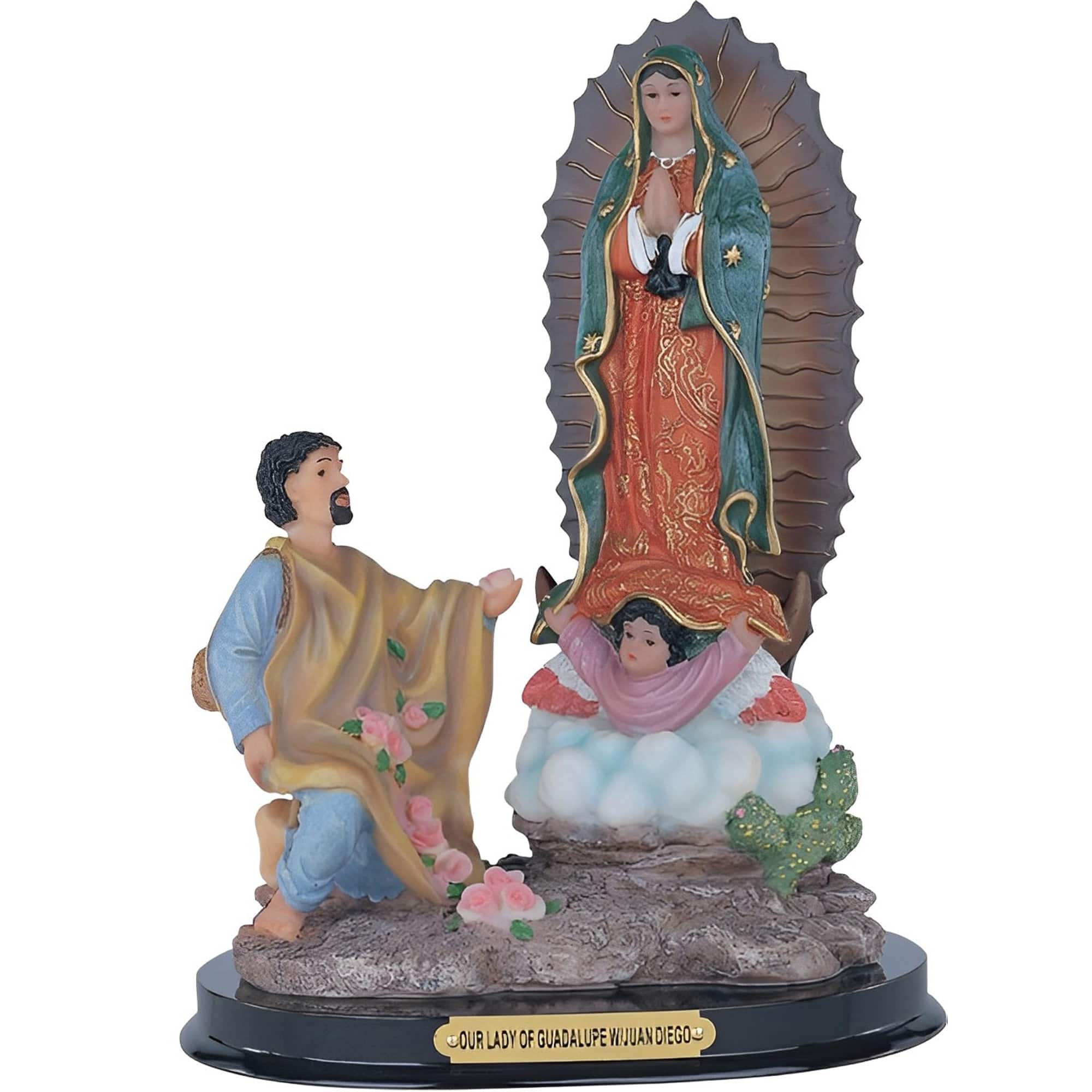 FC Design - 9"H Our Lady of Guadalupe with Saint Juan Diego Holy Figurine Statue Office Desk Tabletop Home Decor Gift - Multi-Color