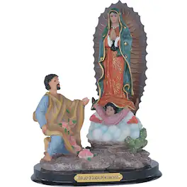 FC Design - 9"H Our Lady of Guadalupe with Saint Juan Diego Holy Figurine Statue Office Desk Tabletop Home Decor Gift - Multi-Color