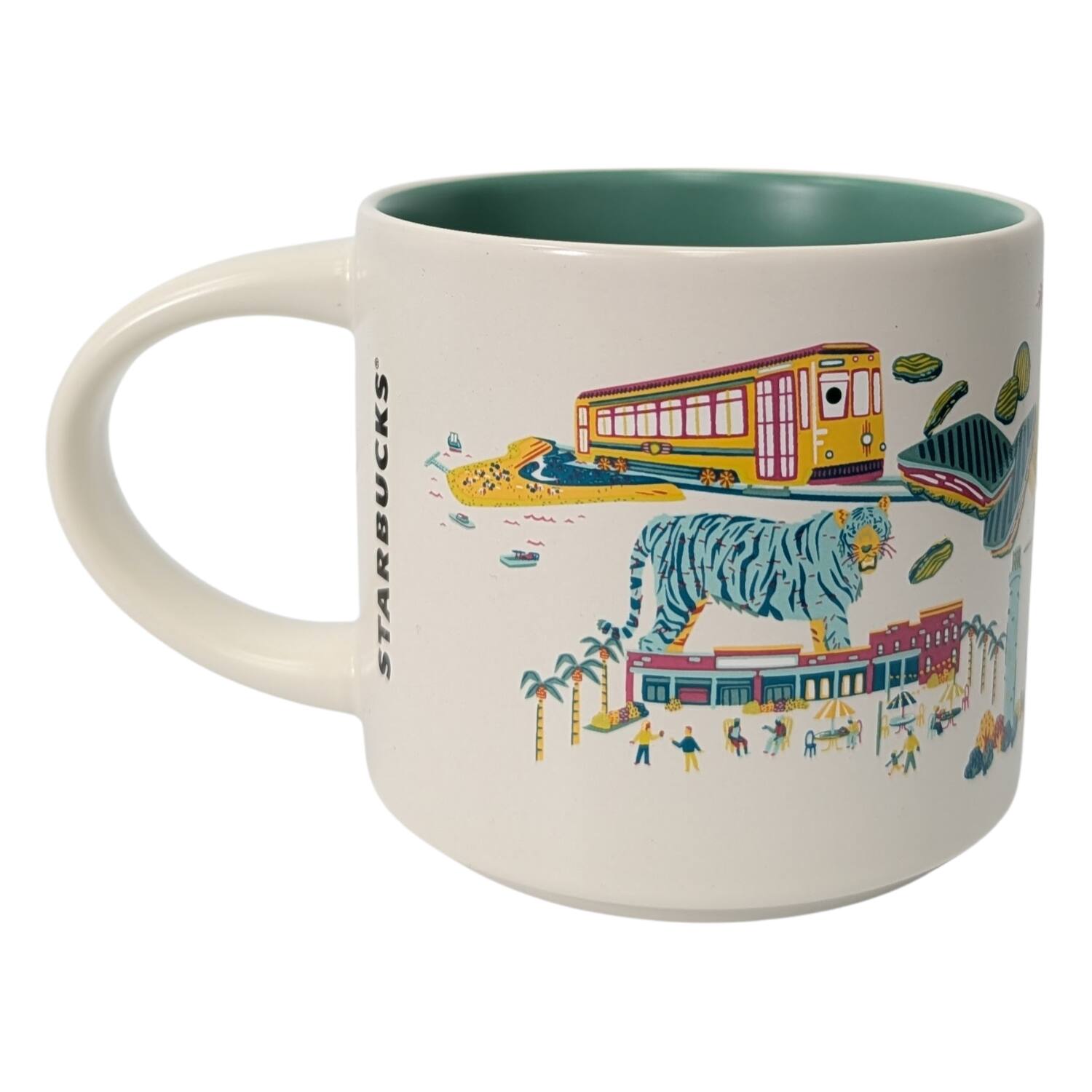 Left. Starbucks - Starbucks Discovery Series Tampa Bay Ceramic Mug, 14 Oz - green.