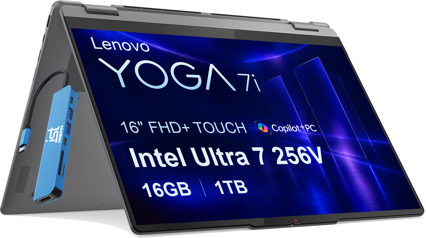 Lenovo - Yoga 7i 2-in-1 16" FHD+ Touchscreen Laptop - Core Ultra 7 256V 2024 - 16GB RAM - 1TB SSD - Yoga Pen - Copilot+ PC - Luna Grey