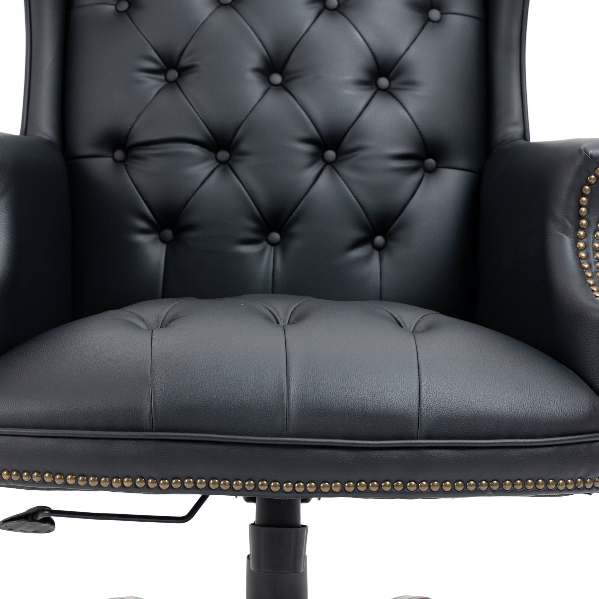 Alt View 7. GOODSILO - Premium High-Back Executive Office Chair with Ergonomic Support and Smooth-Rolling Casters Leather Design - Black PU.