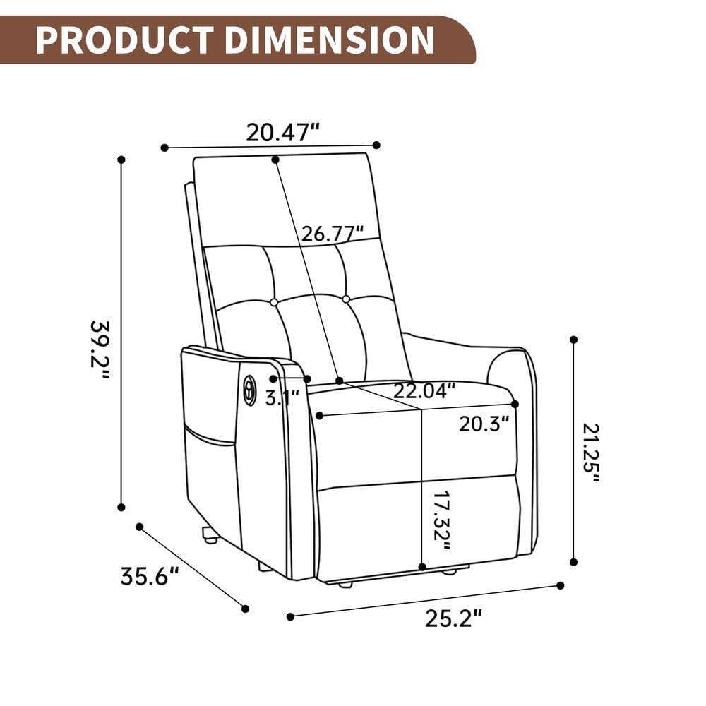 PRODUCT DIMENSION

- Width: 20.47"
- Depth: 26.77"
- Height: 39.2"
- Seat Height: 35.6"
- Seat Width: 22.04"
- Seat Depth: 20.3"
- Armrest Height: 21.25"
- Armrest Width: 17.32"
- Overall Height: 25.2"