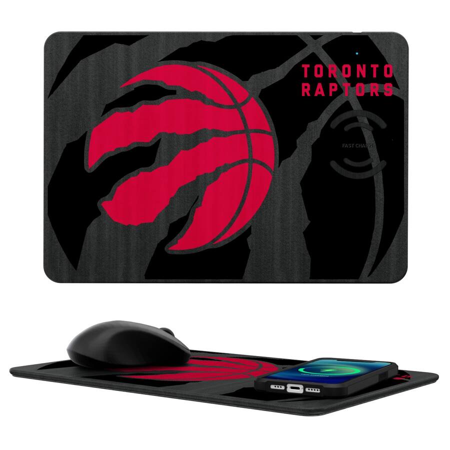 Toronto Raptor Mouse Keyscaper Toronto Raptors Wireless Charger & Mouse Pad Multicolor ...