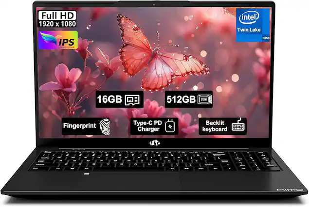 Full HD 1920 x 1080
IPS SUPER CLEAR
Intel Twin Lake N150
16GB
512GB SSD
Fingerprint
Type-C PD Charger
Backlit Keyboard
