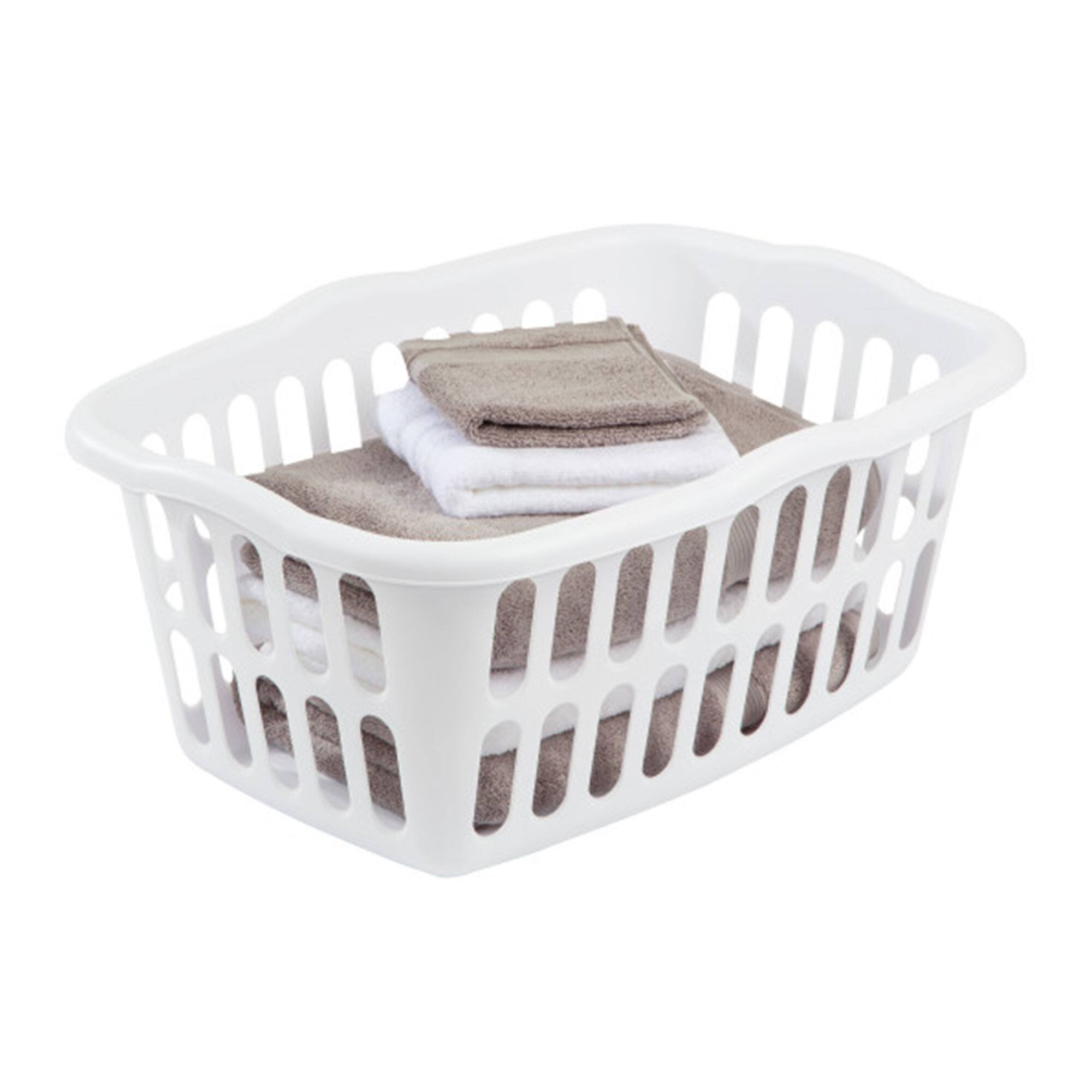 Alt View 4. Sterilite - Sterilite 1.5 Bushel Rectangular Plastic Laundry Basket Bins, White, 12 Pack - White.