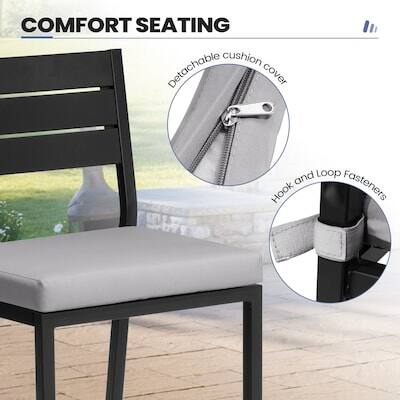 COMFORT SEATING cushion  
Detachable cover and Hook and Loop Fasteners