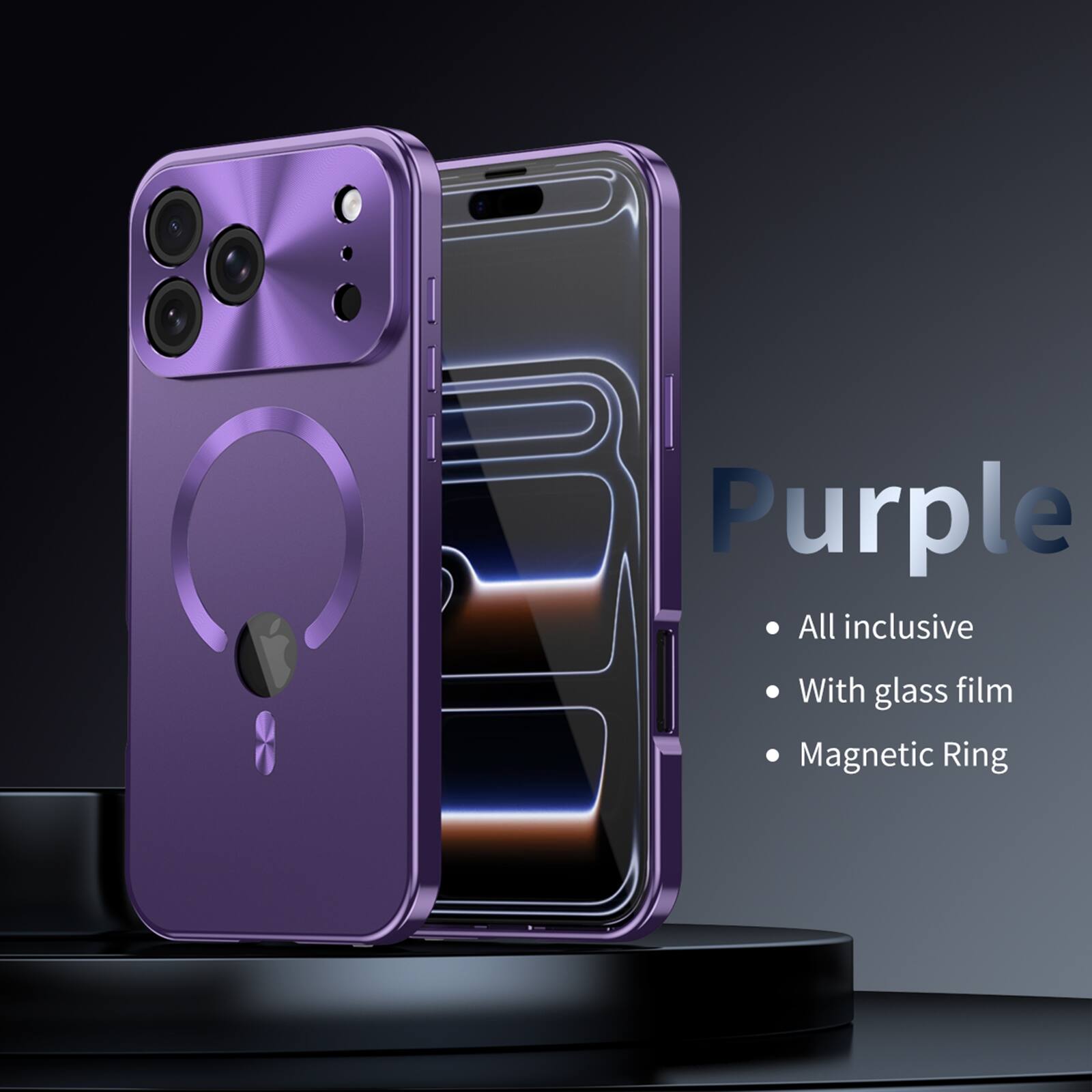 Purple All inclusive  
With glass film  
Magnetic Ring