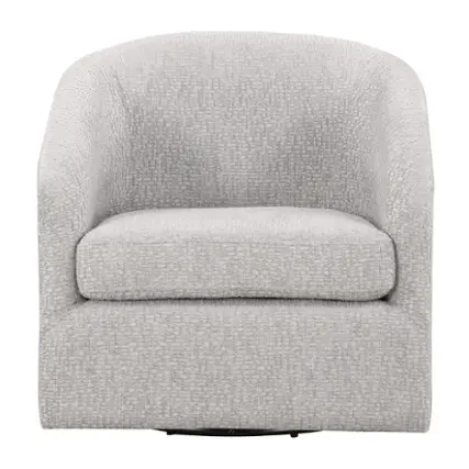 Front. OSP Home Furnishings - Parker Swivel Tub Chair - Sterling.