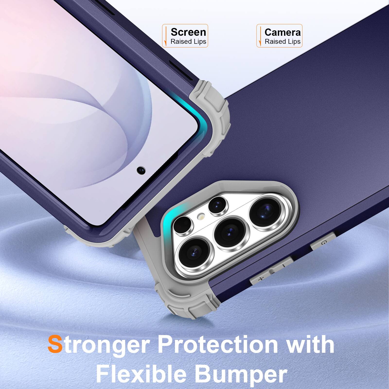 Screen Raised Lips  
Camera Raised Lips  
Stronger Protection with Flexible Bumper