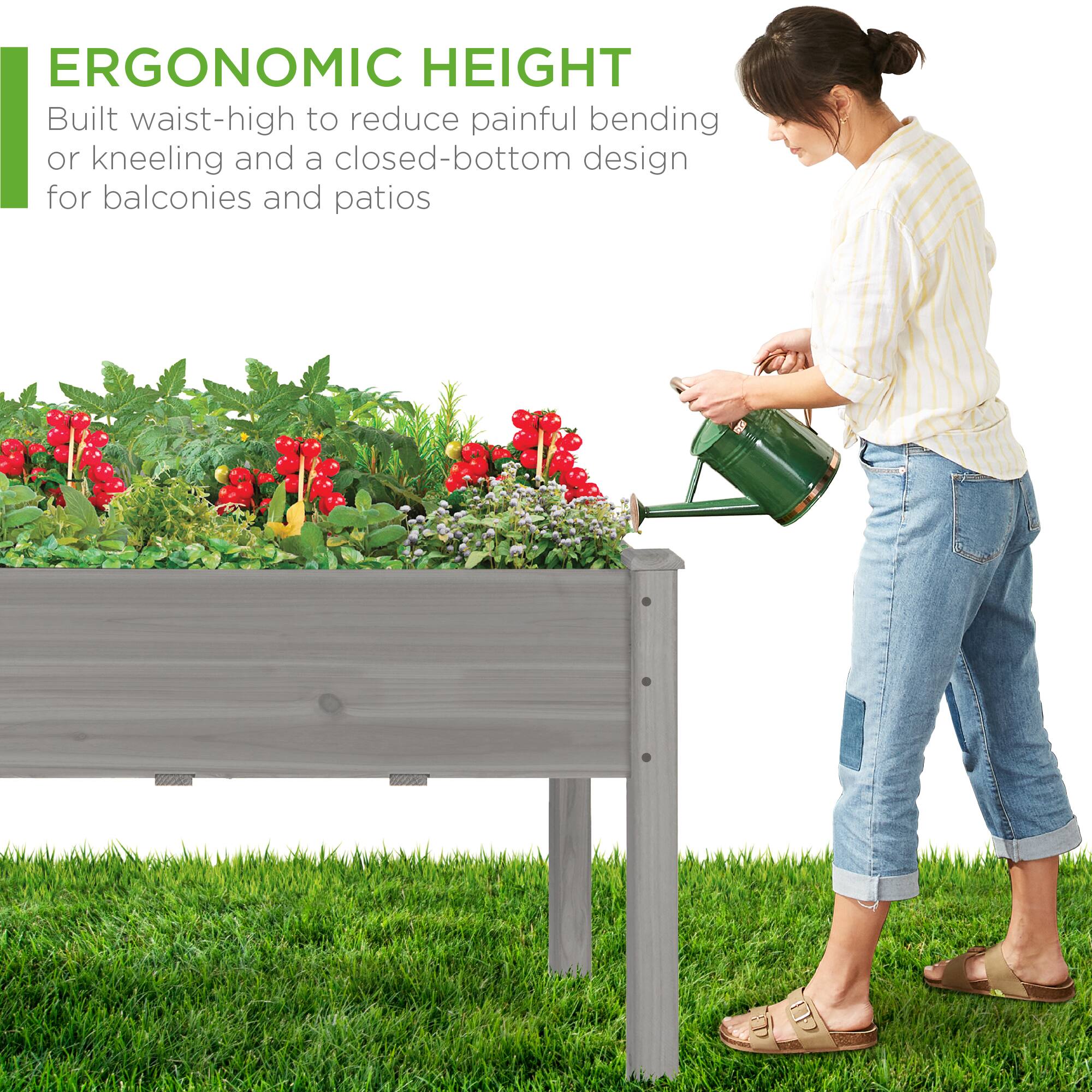 ERGONOMIC HEIGHT  
Built waist-high to reduce painful bending or kneeling and a closed-bottom design for balconies and patios