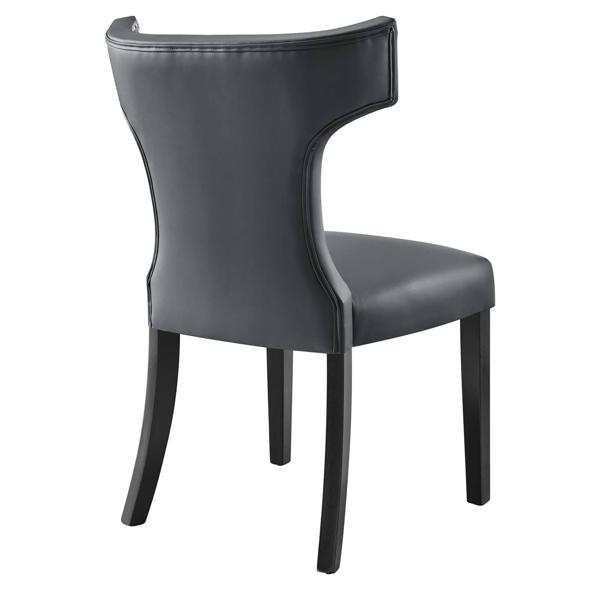 Alt View 2. Modway - Curve Vegan Leather Dining Chair by Modway - Gray.