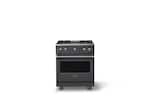 Front. Viking - 30 in. Wide Pro 5 Series 4.0 Cu. Ft. Freestanding Gas Convection Range - Cast Black w. Brushed Brass Trim - Cast Black.