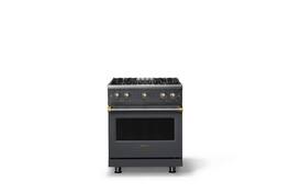 Viking - Pro 5 Series 4.0 Cu. Ft. Freestanding Sealed 4 Burner Gas Convection Range - Cast Black w. Brushed Brass Trim - Cast Black