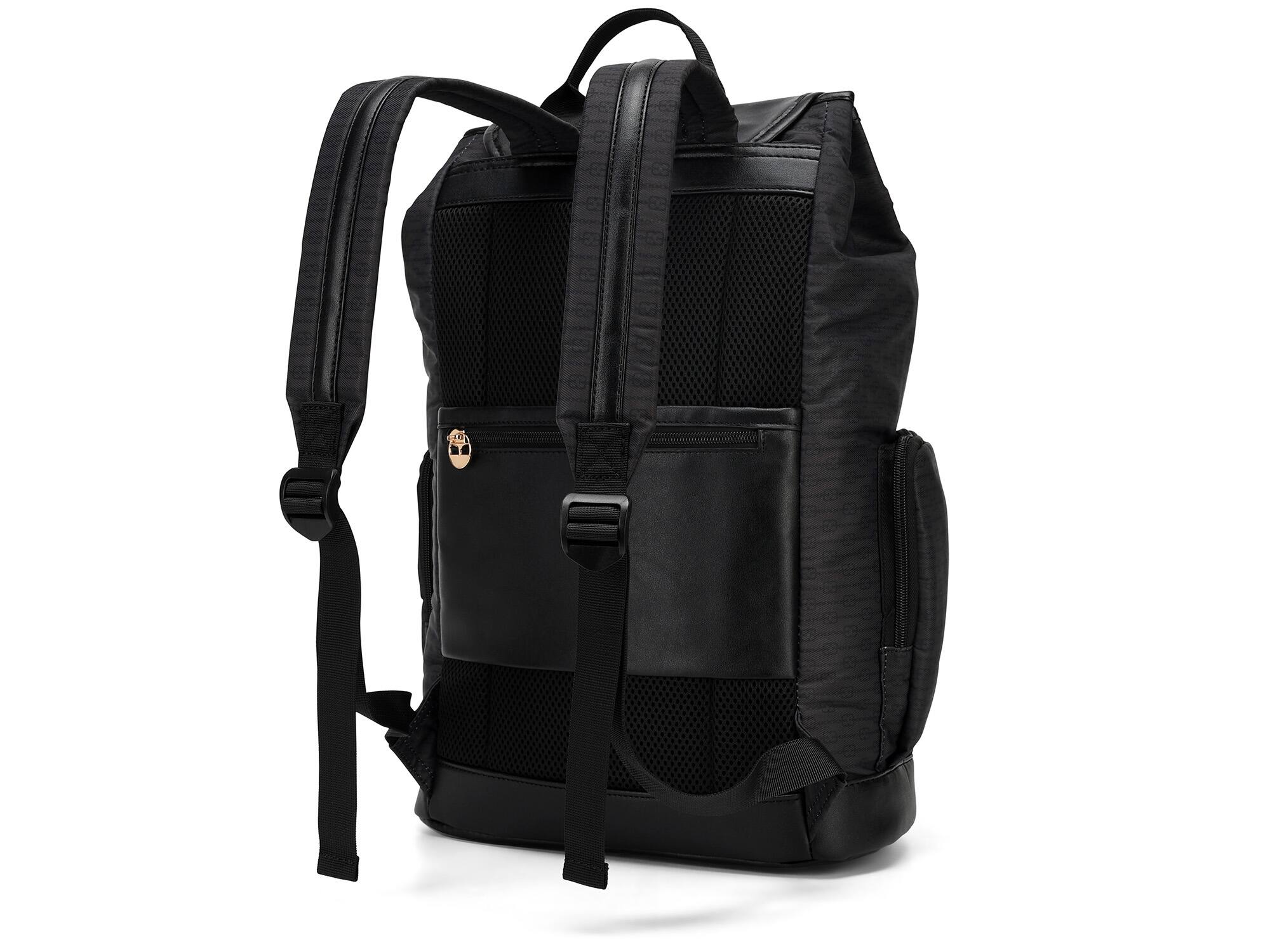 Back. Elle - ELLE Eleganza 25L Monogram Backpack - Black - Black.
