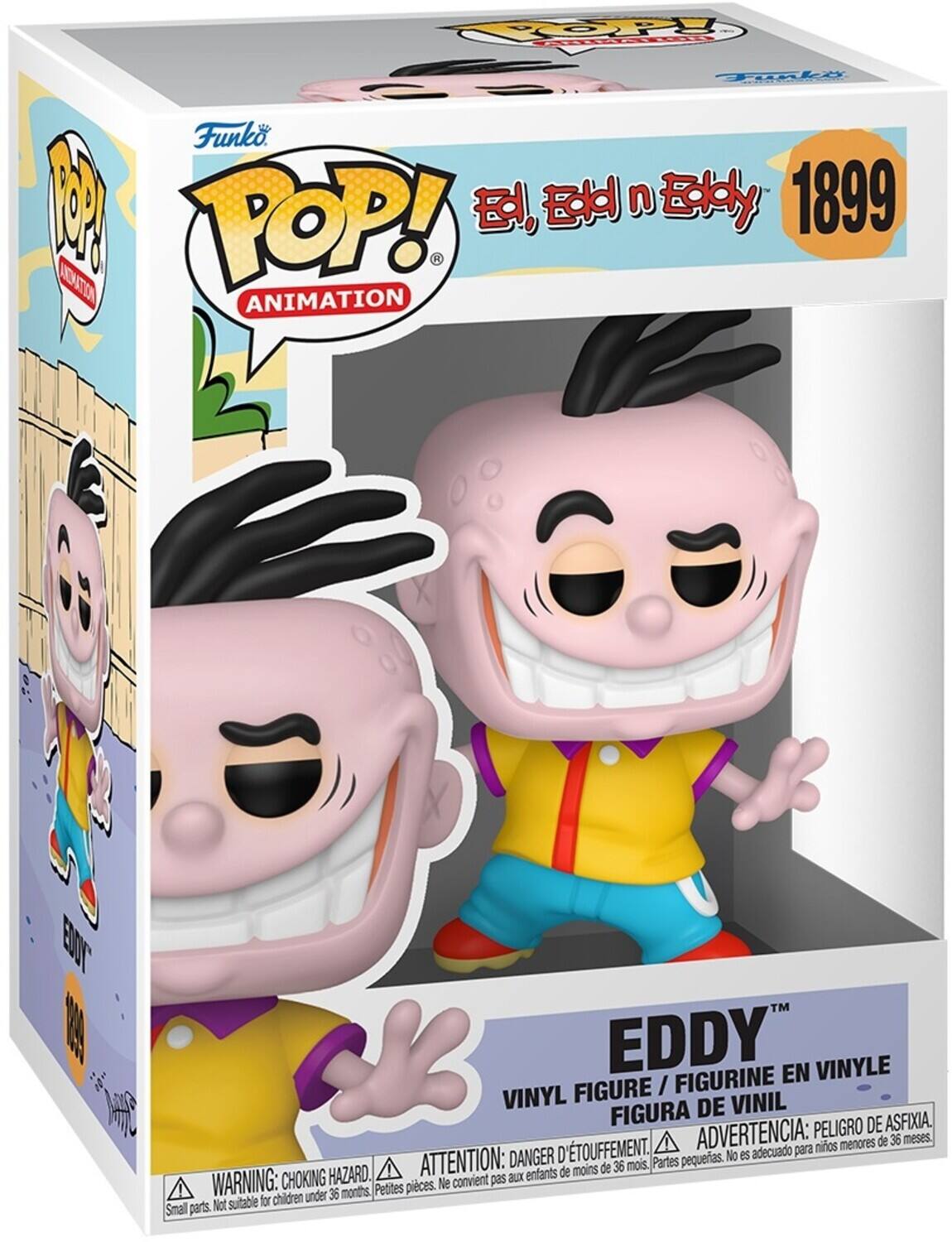 TOOPPY URES Tunls  Funko M POP! BEnEy E, Edd n Eddy 1899  TVOR ANIMATION EOT  EDDY EN VINYLE FIGURE / FIGURINE VINYL DE VINIL FIGURA DE ASFIXIA. ADVERTENCIA: PELIGRO DE ASFIXIA. ATTENTION: DANGER D'ÉTOUFFEMENT. Partes pequeñas. No es adecuado para niños menores de 36 meses. CHOKING HAZARD. WARNING: CHOKING HAZARD. Small parts. Not suitable for children under 36 months. Petites pièces. Ne convient pas aux enfants de moins de 36 mois.