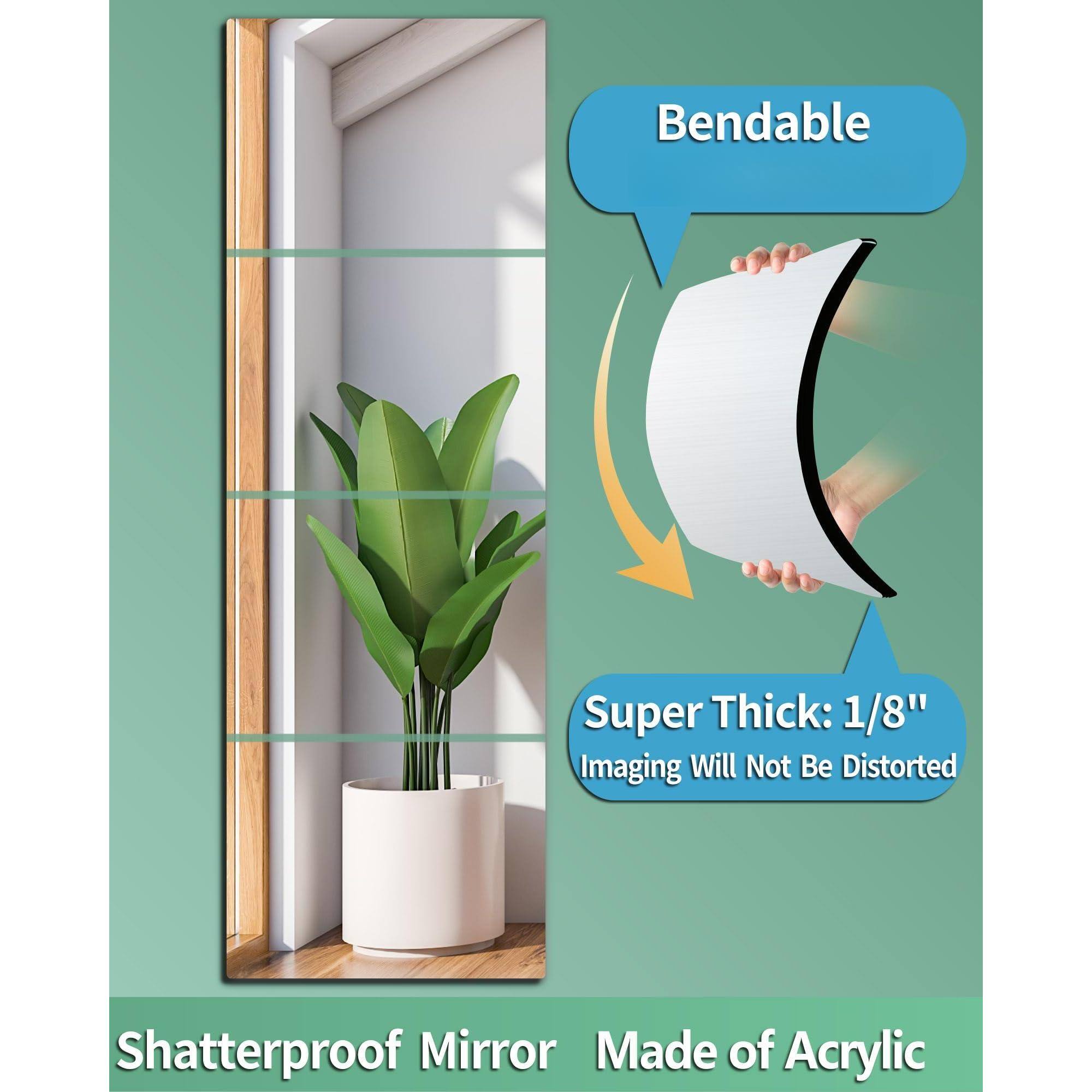 - Bendable
- Super Thick: 1/8"
- Imaging Will Not Be Distorted
- Shatterproof Mirror
- Made of Acrylic