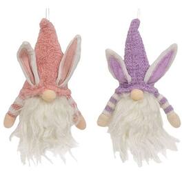 BreeBe - *Striped Gnome Easter Bunny Ornament 2 Asstd - Multi