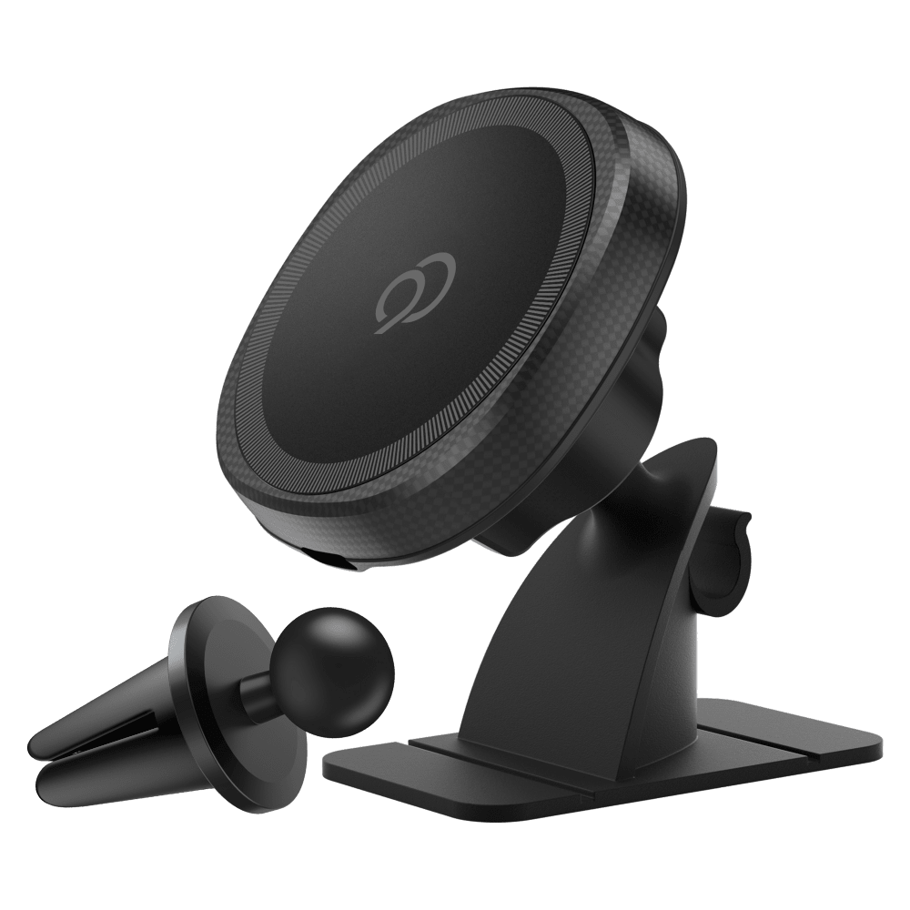 Front. Nimbus9 - Wireless Charging Magnetic Vent/Dash Phone Mount Kit - Black.