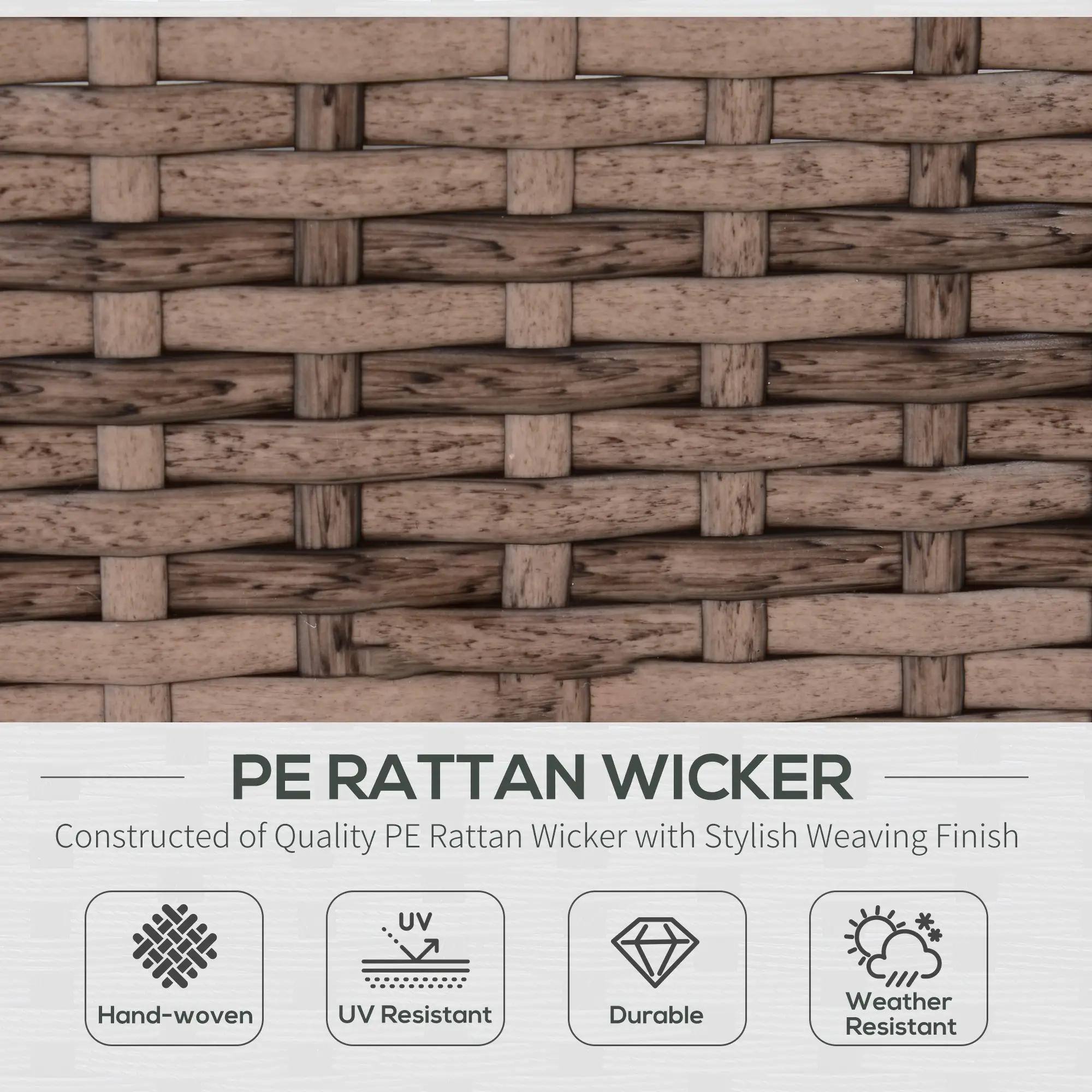 PE RATTAN WICKER Constructed of Quality PE Rattan Wicker with Stylish Weaving Finish

Hand-woven
UV Resistant
Durable
Weather Resistant