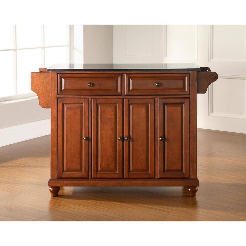 Alt View 1. Crosley Furniture - Cambridge Granite Top Full Size Kitchen Island/Cart - Cherry.