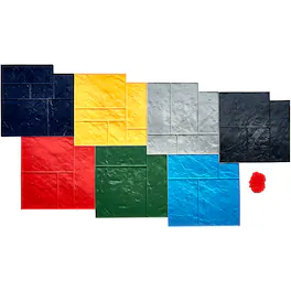 VEVOR - Concrete Stamps Mat, 24 x 24 in, 7 pcsConcrete Texturing Skin Polyurethane Stamp Stone Tile Texture Mat - Multicolor