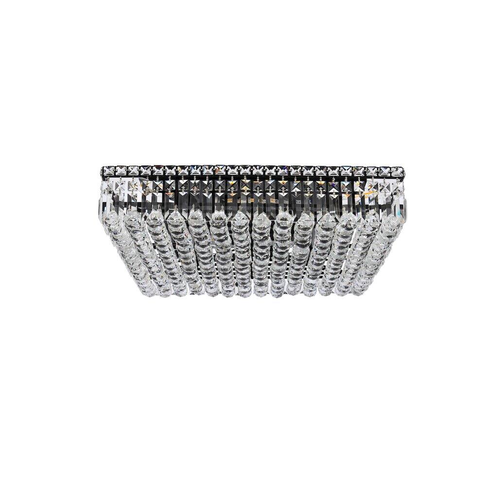 Alt View 3. Elegant Lighting - Maxime 24 Inch Black Flush Mount - Black And Clear.