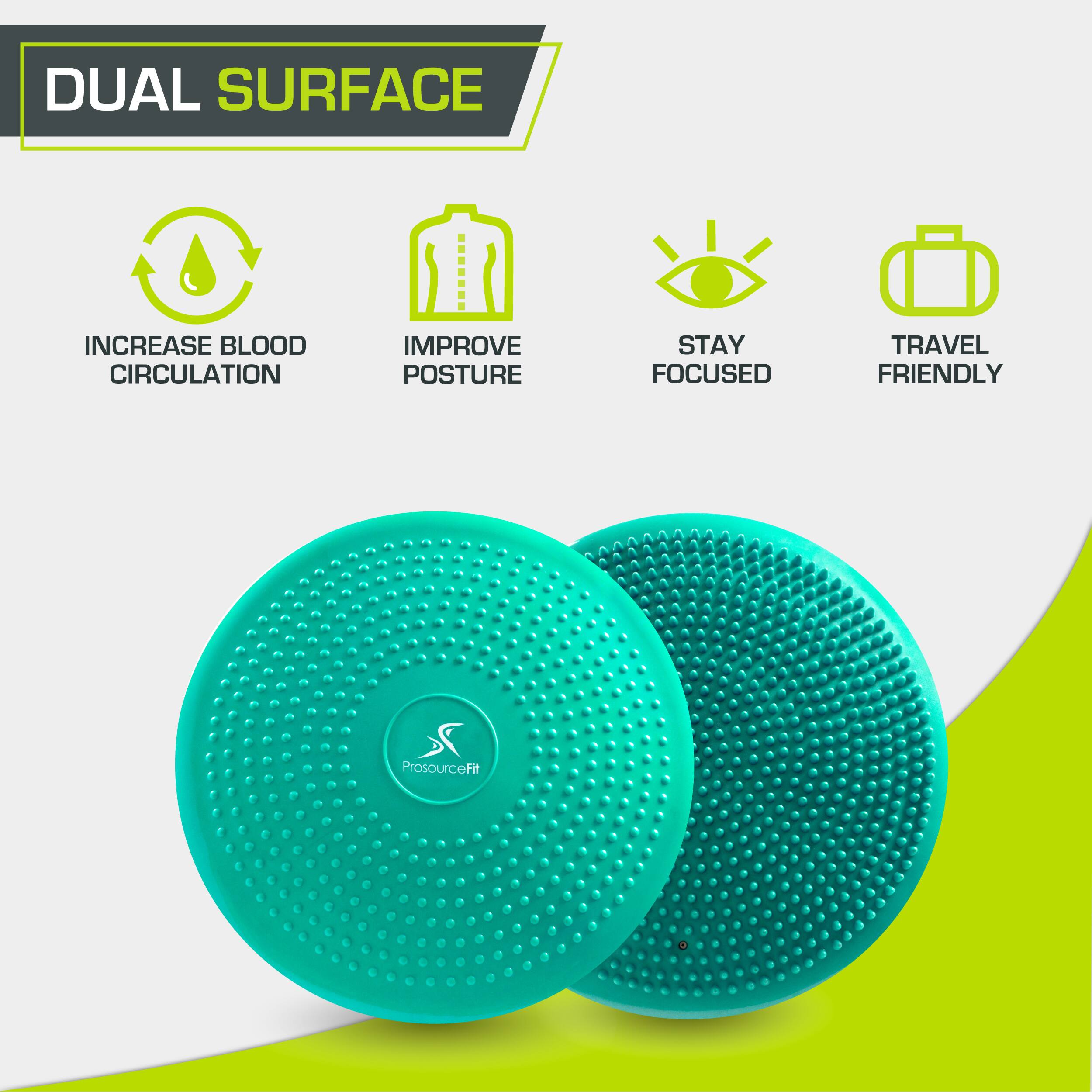 DUAL SURFACE, INCREASE BLOOD CIRCULATION, IMPROVE POSTURE, STAY FOCUSED, TRAVEL FRIENDLY, 7 ProsourceFit