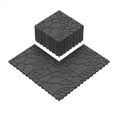 Front. Mondawe - Stone texture 44pcs 12" Patio DIY Module Interlocking Decking Tiles Floor Tile - Grey.