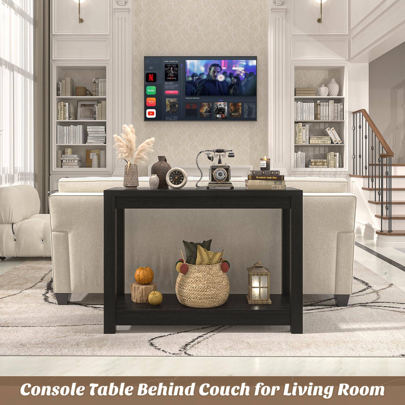 Console Table Behind Couch for Living Room