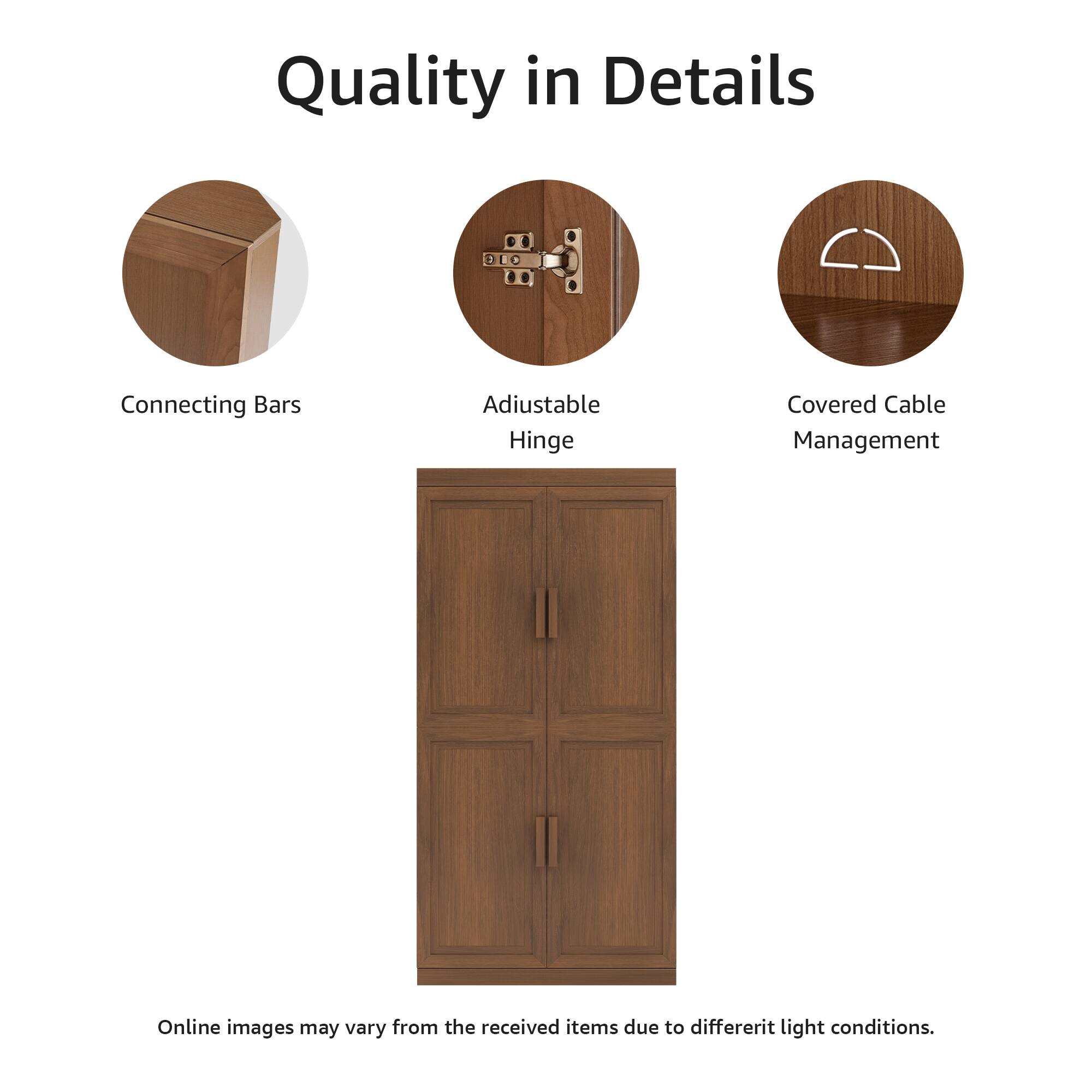 Quality in Details

- Connecting Bars
- Adjustable Hinge
- Covered Cable Management

Online images may vary from the received items due to different light conditions.