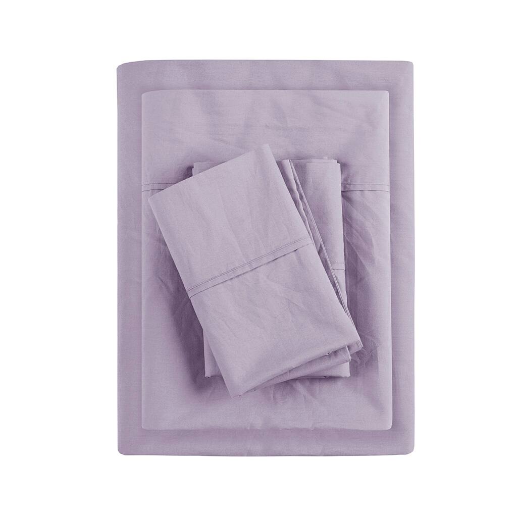 Front. Gracie Mills - Gracie Mills Clementine 200 Thread Count Year-Round Cotton Percale Sheet Set - Purple.