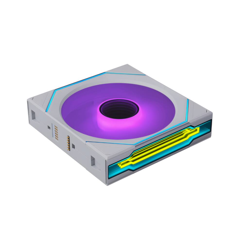 Left. Lian Li - UNI FAN SL Infinity Flex 120mm Normal Blade (NOT Reverse) ARGB Fan, Single Pack, Infinity Mirror,Controller Not Included - White.