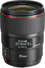 Front. Canon - EF 35mm f/1.4L II USM Wide-Angle Lens - Black.