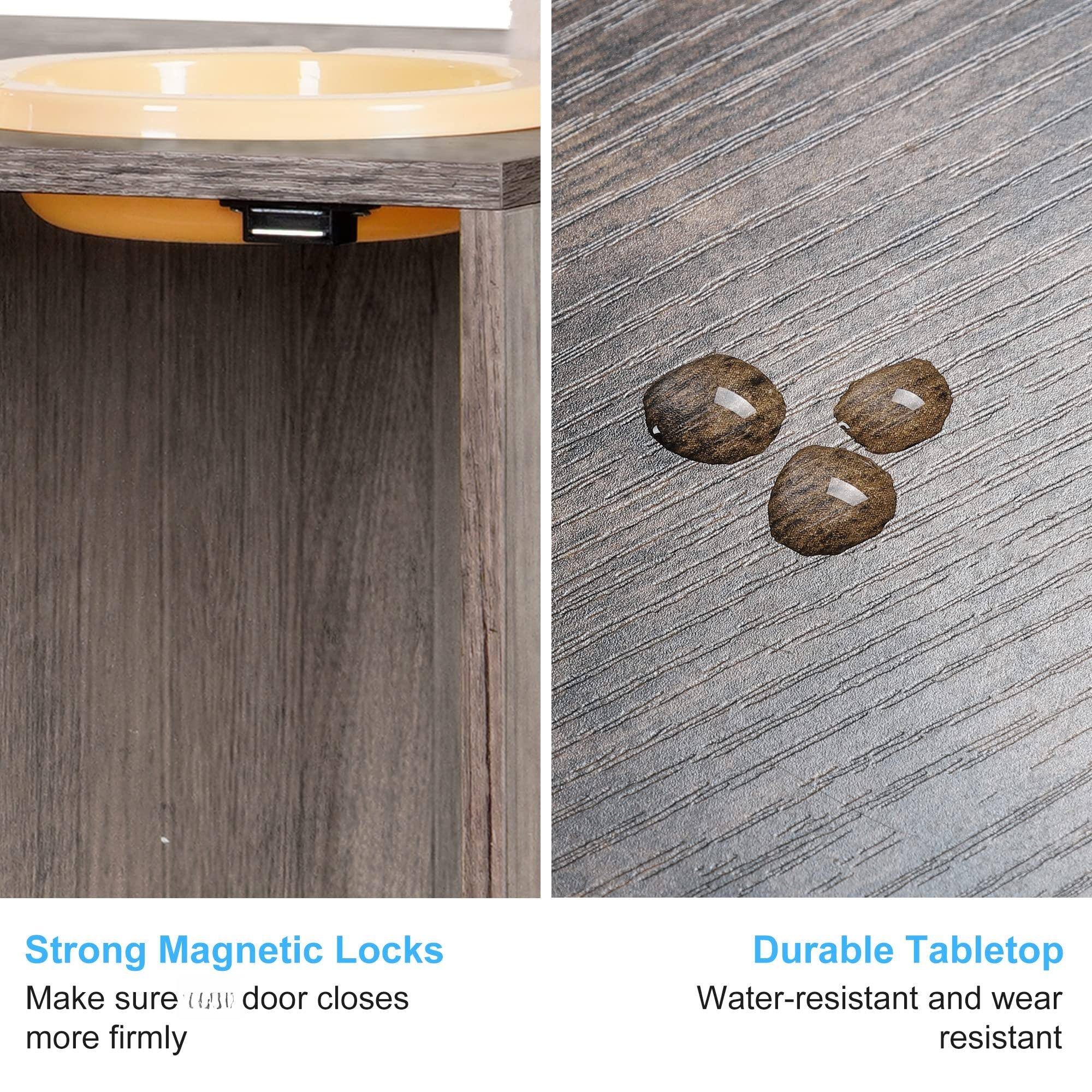 Strong Magnetic Locks  
Make sure the door closes more firmly  

Durable Tabletop  
Water-resistant and wear resistant