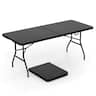 Costway - 6' Folding Table Portable Plastic Indoor Outdoor Picnic Party Dining Camp Tables - Black