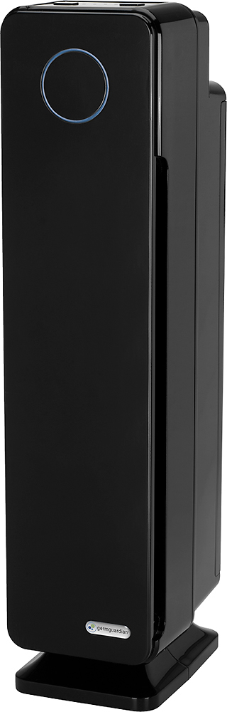 Left View: GermGuardian - Elite Collection 167 Sq. Ft Tower Air Purifier - Black