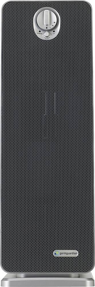 Front. GermGuardian - 22" Air Purifier Tower with HEPA Filter & UV-C for 150 Sq. Ft Rooms - Silver.