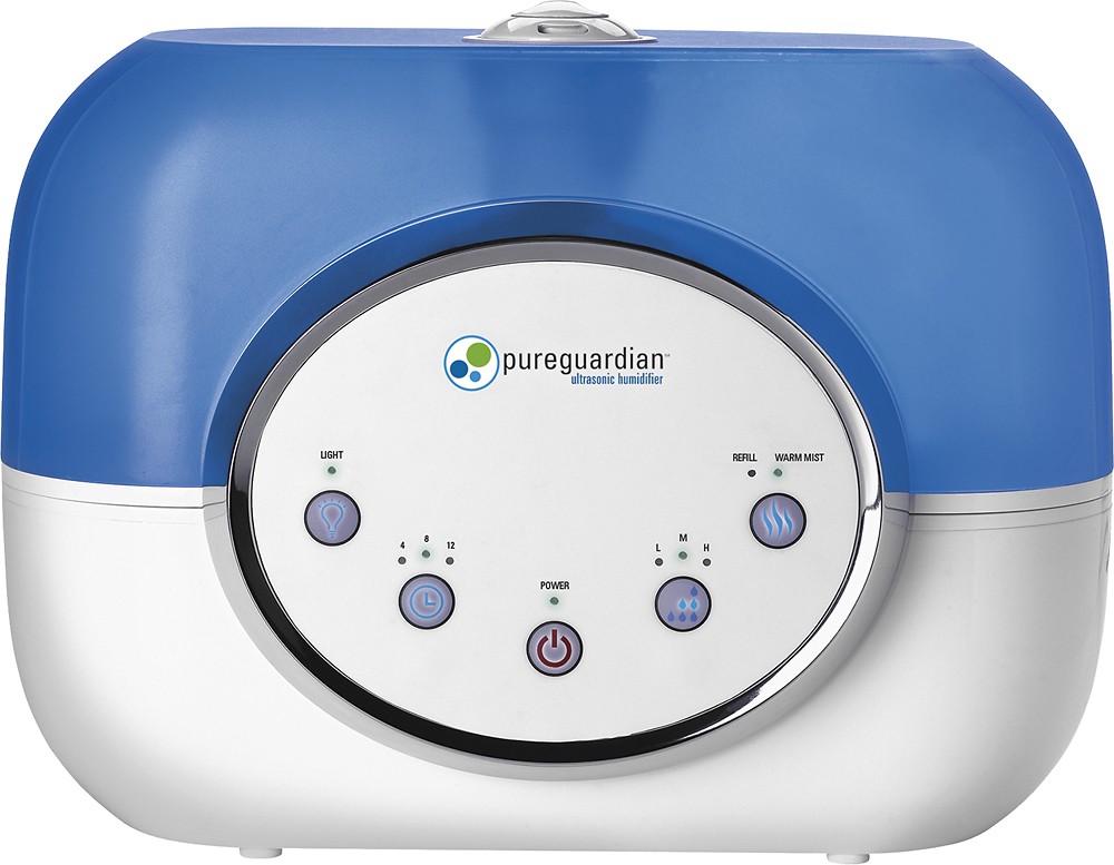PureGuardian - Ultrasonic 2 Gal. Warm and Cool Mist Aromatherapy Humidifier - Blue/White