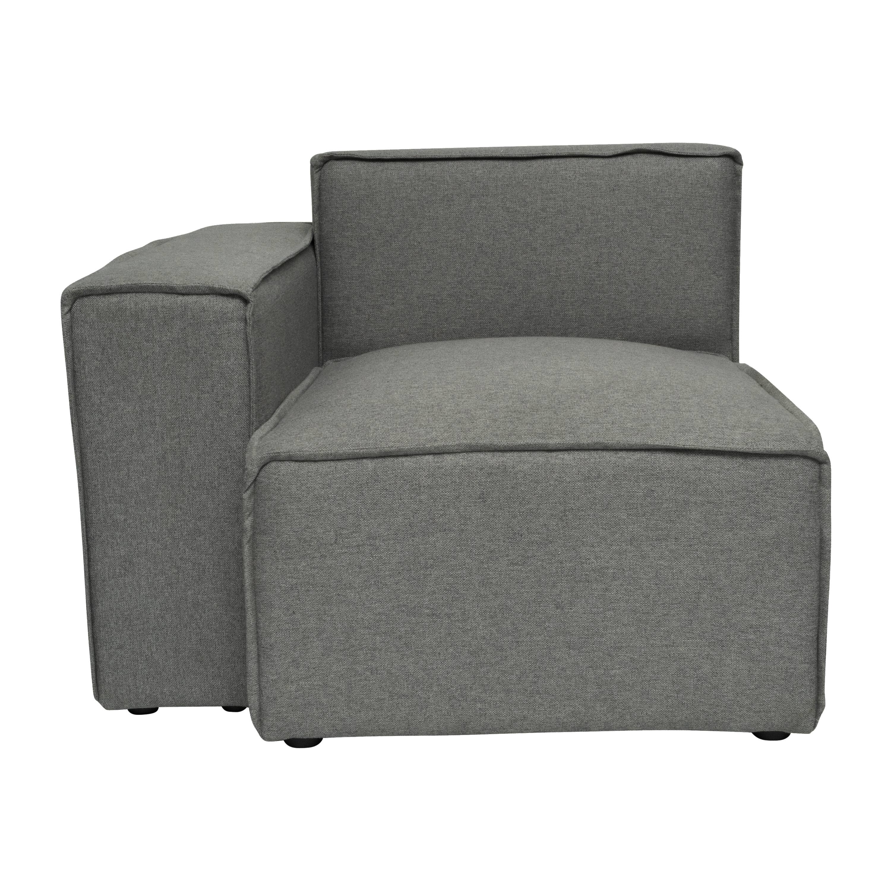 Alt View 9. Emma + Oliver - Farmount Modular Left Side Armchair with Arm Rest - Dark Gray.
