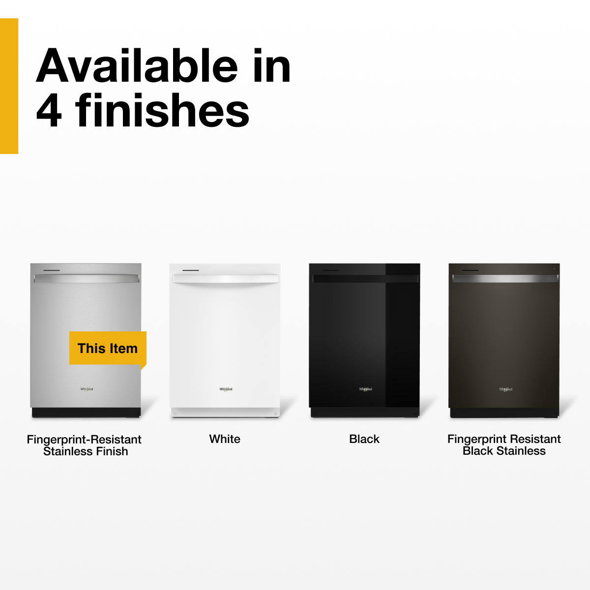 Available in 4 finishes
- Fingerprint-Resistant Stainless Finish (This Item)
- White
- Black
- Fingerprint Resistant Black Stainless