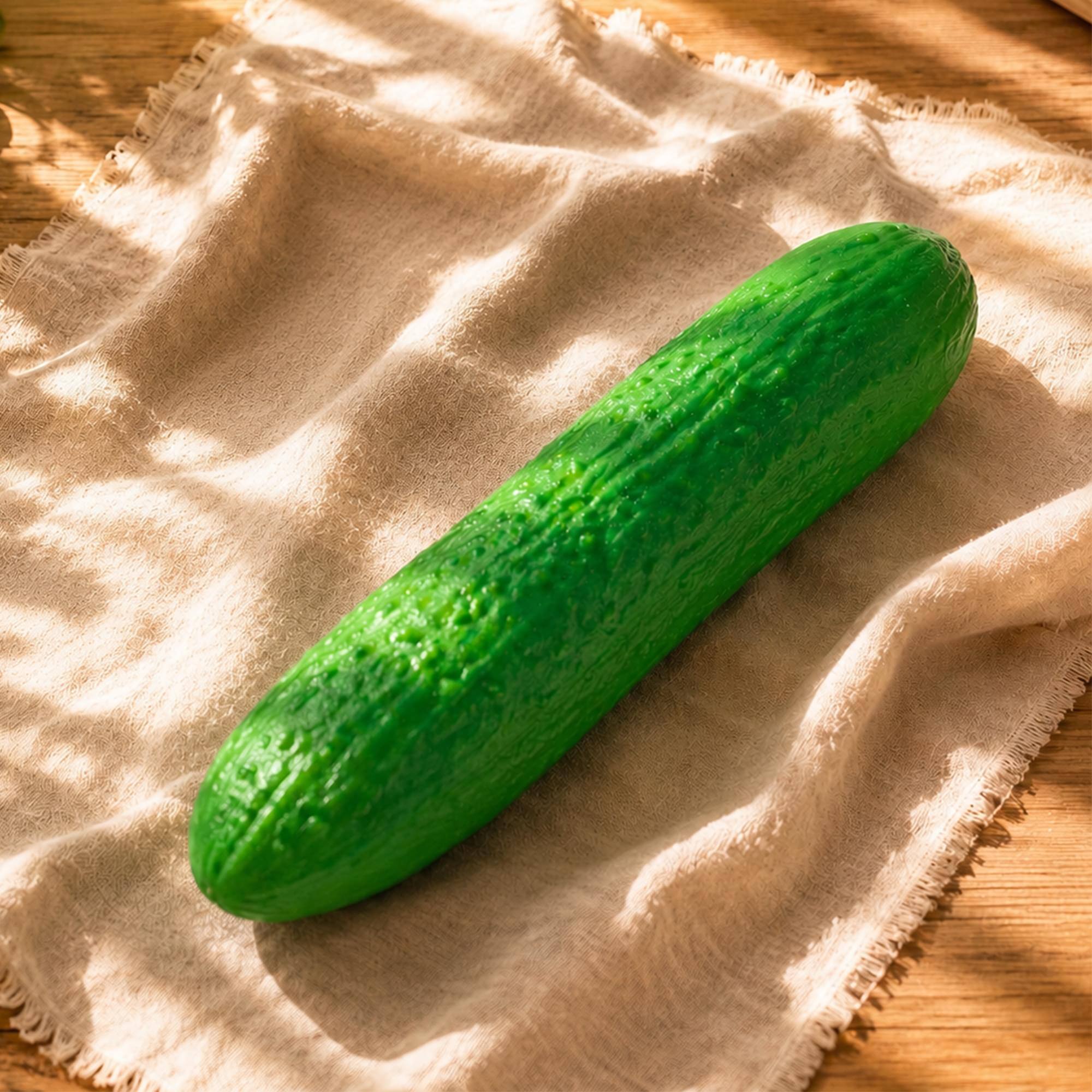 Alt View 3. Puka Creations - Pickle Jumbo Squishy 11.5-Inch Stress Reliever - Green.