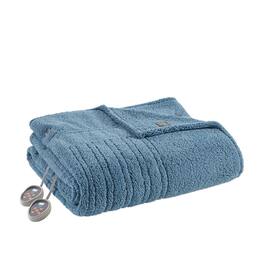 Gracie Mills - Jorah Solid Sherpa Electric Heated Blanket - Blue