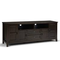 Simpli Home - Burlington SOLID WOOD 72 inch TV Media Stand For TVs up to 80 inches - Mahogany Brown - Front_Zoom
