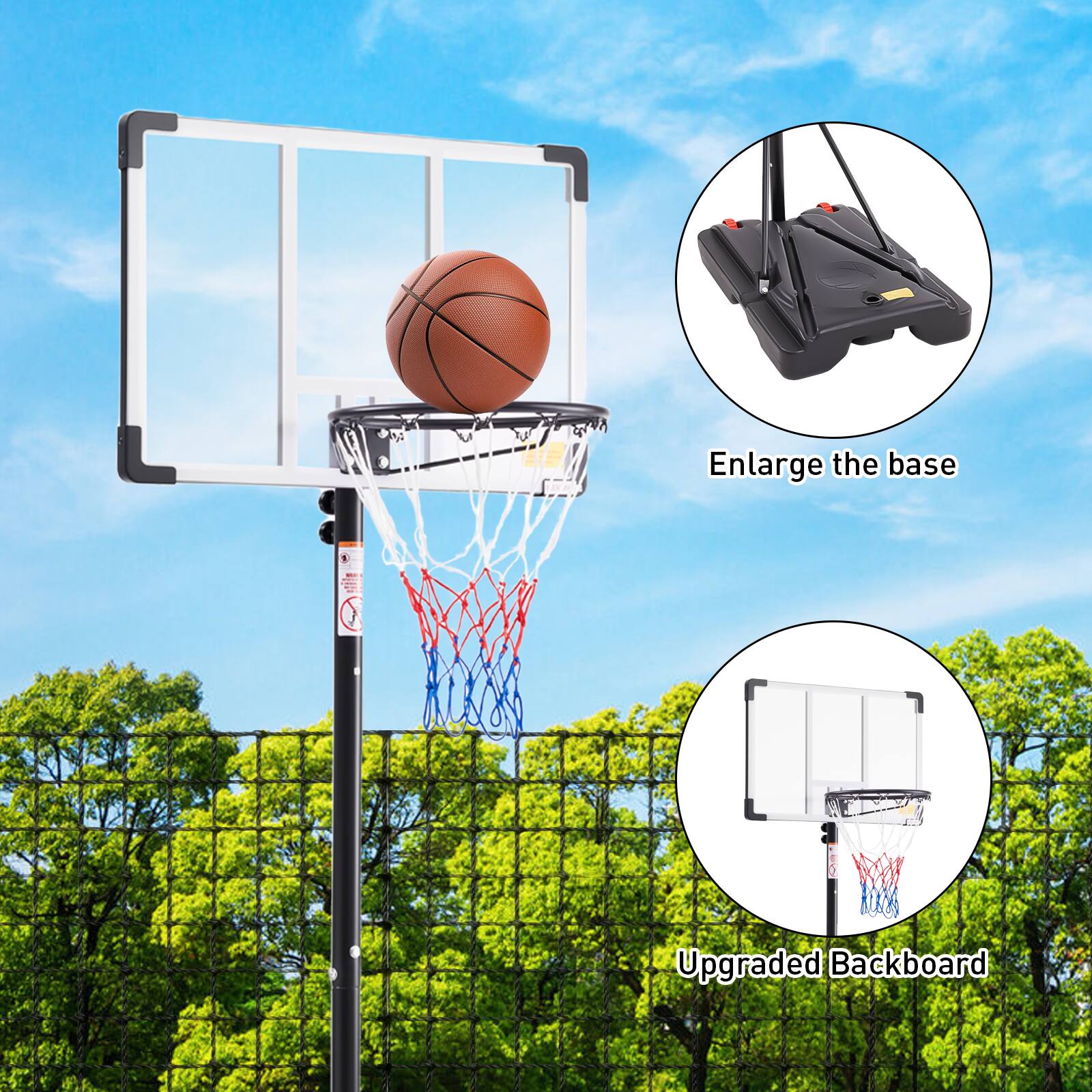 Enlarge the base  
Upgraded Backboard