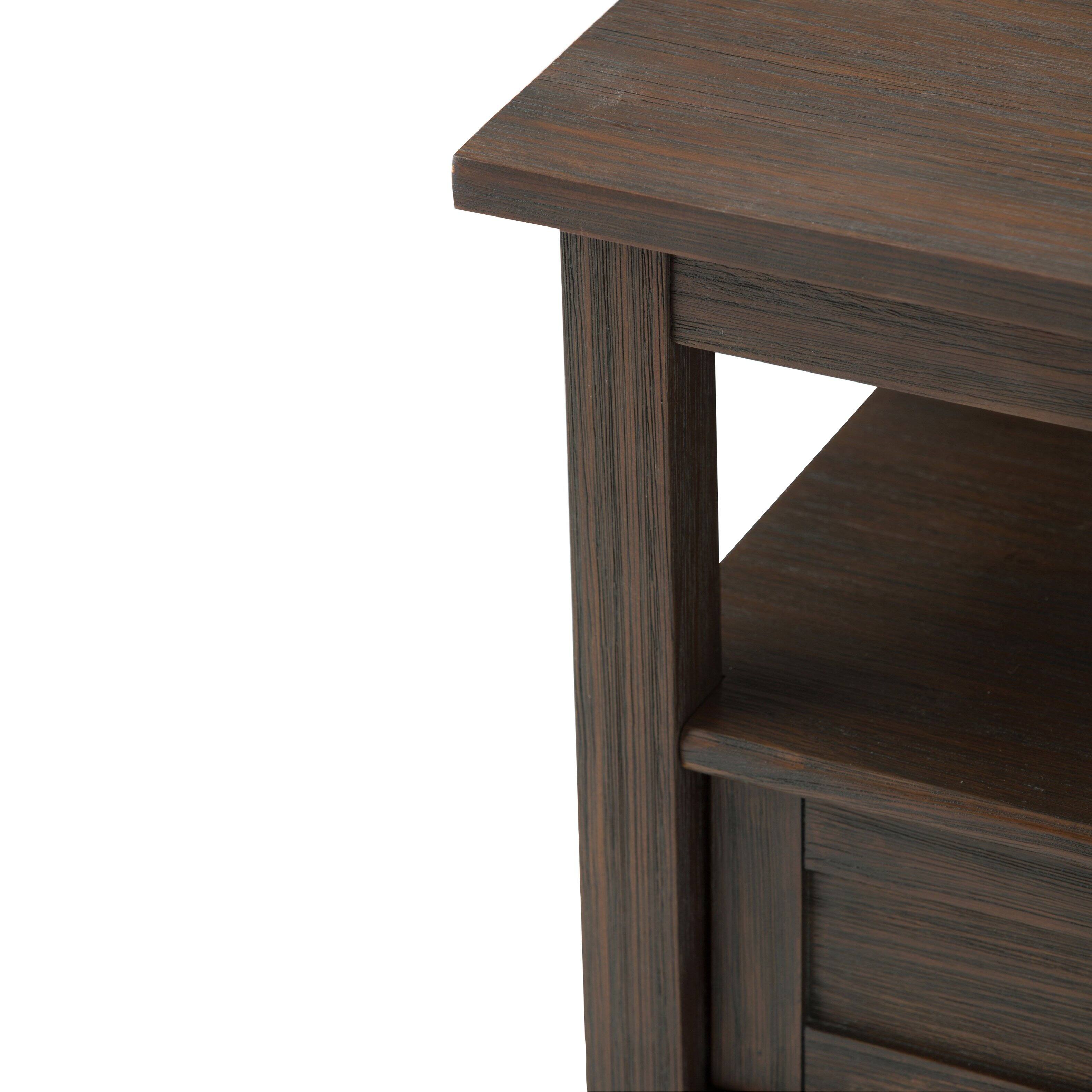 Alt View 3. Simpli Home - Warm Shaker 20 inch End Table (Set of 2) - Farmhouse Brown.