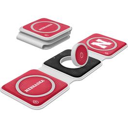 Keyscaper - Nebraska Huskers 3-in-1 Foldable Charger - White